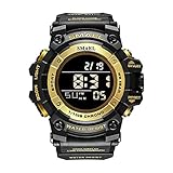 HFWXYSA Herren Sport Digital Uhren - 50 M Wasserdicht Sport Armbanduhr Mit Wecker Stoppuhr, Schwarz...