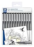 STAEDTLER schwarze pigment liner in unterschiedlichen Linienbreiten, dokumentenechte Pigmenttinte,...