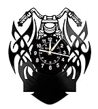 Mifeiwukawa Vinyl Wanduhr Harley Motorrad Design Wanddekoration Große Uhr Handgemachte Wanduhr...