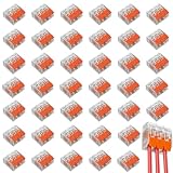 40 Stück Kabelklemmen Elektro, Verbindungsklemmen 3 Polig, Klemmen Für Elektrische Installationen,...