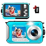 Digitalkamera, YISENC 4K Unterwasserkamera, 64MP Autofokus 33FT Digitalkamera wasserdichte mit 32GB...
