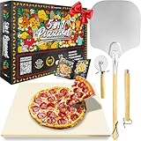 5in1 Pizza Set | Pizzastein für Backofen & Gasgrill - 2in1 Pizzaschieber - Pizzaschneider -...