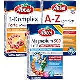 Abtei Vitalitäts Kombipaket für Deine Gesundheit - Magnesium 500 + A-Z Komplett + Vitamin B...