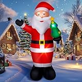8FT/244CM Aufblasbarer Weihnachtsmann für Draußen Aufblasbarer Weihnachts mit Integrierten LEDs...