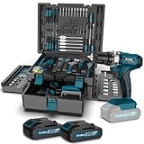 Werkzeugkoffer 255 tlg mit Akkuschrauber 21V - Sundpey Akkuschrauber Set mit 2 * 2000mAh Akku...