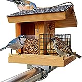 STAFECO® Vogelfutterhaus Vogelhaus für Balkon wetterfest Futterhaus Handarbeit aus Natur Holz...