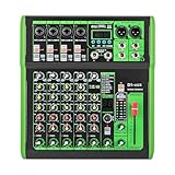 6 Kanal Audio Mixer Aufnahme Mischpult Bluetooth USB Mischer Equalizer MP3 Eingang 48V...