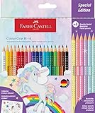 FABER-CASTELL 201543 - Buntstifte Set Einhorn, 24-teilig, bruchsicher, inkl. 6 Sparkle Pastellstifte...