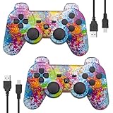 Powerextra 2er Pack PS-3 Controller Wireless Bluetooth PS-3 Hochleistungs...