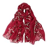 Stirnband Hijabs muslimischer Schal Stickerei Hijab Schals Frauen Wrap Chiffon Schal Schal Heiz...