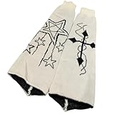 Punk Strickbein Wärmer Sternkreuzen Muster Fußbeinabdeckungen Baggy Flared Wide Long Socken Für...