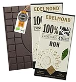 Edelmond 100% Roh-Schokolade: Bio, Vegan, Glutenfrei, Naturbelassene Bitterschokolade, Fair Trade...