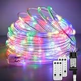 23m Lichterschlauch Aussen Bunt, 200 Led Lichterschlauch Lichterkette mit Fernbedienung für Innen,...