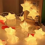 Warmweiß Lichterkette Sterne - 1.5M 10 LED Batteriebetrieben für Kinder, Kinderzimmer,...