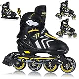 Inliner Skates 4in1 Rollschuhe Inlineskates Schlittschuhe Verstellbar Kinder Erwachsene | ABEC7...