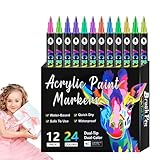 Acrylfarben-Marker-Set, doppelseitige Permanent-Kunststifte, lichtbeständige Zeichenwerkzeuge,...