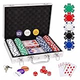 Wallfire Set mit 200 Pokerchips mit Aluminiumkoffer für lustige Spieleabende zwischen Freunden und...