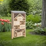 Navaris Insektenhotel groß wetterfest XXL - Mit Metall-Dach - Bienenhotel - Hummelhaus -...