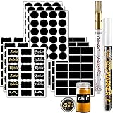 DZSEE Etiketten Selbstklebend, Tafel Aufkleber, Aufkleber zum beschriften, Tafeletiketten, Küche...