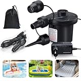 Elektrische Luftpumpe, Luftpumpe für Luftmatratze 2 in 1 Elektrische Pumpe Aufblasbar und Ablassen...