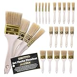 ToolSpace Pinselset 20er Pinsel Set Borstenpinsel 15/25/36/50 mm Flachpinsel Naturborsten...