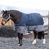 Outdoor Winterdecke Turnout 100% Wasserdicht 600D 100G Fulling Navy/Grau - 145cm