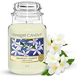 Yankee Candle Duftkerze im Glas (groß) – Midnight Jasmine – Kerze mit langer Brenndauer bis zu...