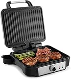 Kontaktgrill 180-Grad-Öffnung, Antihaftbeschichteter Panini , Kontakt Sandwich Grill, 1800W...