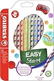 Ergonomischer Buntstift für Rechtshänder - STABILO EASYcolors - 12er Pack mit Spitzer - mit 12...