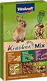 Vitakraft Kräcker Mix, Knabberstangen für Zwergkaninchen, mit Popcorn und Honig, mit Gemüse und...