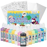 LM-Kreativ Window Color Set – Kleine Entdecker, 15 Fenstermalfarben á 60 ml, inklusive...