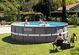 Intex Ultra Rondo Frame Pool Set, 19156 liters, Grau, Durchmesser 488 x 122 cm