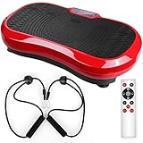 Vibrationsplatte mit Ultra leiser Motor, 120 Stufen + 10 Trainingsprogramme, Größe 68x38x14 cm,...