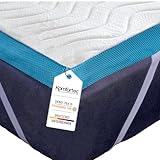 Komfortec Topper 140x200cm – 7,5 cm hoch, Visco Memory Schaum Matratzentopper mit 4 Eckgummis für...