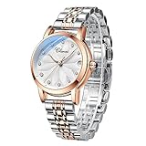 FORSINING Automatische mechanische Damenuhr, Roségold-Edelstahlarmband, Luxus-Skelett-Zifferblatt,...