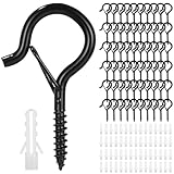 Kixolo Schraubhaken, 60 Stück Edelstahl Hakenschrauben mit Sicherung, Haken zum Schrauben,...