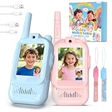 Video Walkie Talkie Kinder,2er Set Walky Talky Kinder Aufladbar Weihnachten Geschenk Spielzeug 3-12...
