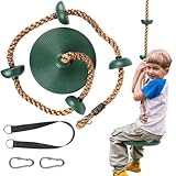 Schaukel Outdoor Kinder, Kletterseil Kinderschaukel mit Plattform, Scheibenschaukel, Baum Scheibe...