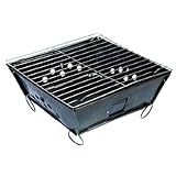 BBQ 8108145 Faltbarer Grill Stahl schwarz 28 x 28 x 2 cm