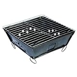 BBQ 8108145 Faltbarer Grill Stahl schwarz 28 x 28 x 2 cm