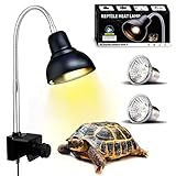 PewinGo Schildkröte Wärmelampe, Wärmespotlampe für Aquarium Reptil mit 2 UVA UVB Basking Spot...