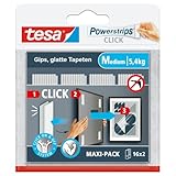 tesa Powerstrips CLICK - Klett-Klebepads zum An- und Abklicken von Bilderrahmen und Wanddekorationen...
