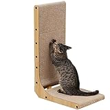 FUKUMARU Kratzbrett Katzen, 68 cm hohe L förmige Kratzpappe für Katzen, widerstandsfähig...