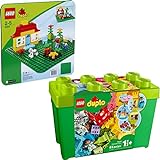 Lego® DUPLO® 2er Set 2304 10914 Grüne Bauplatte + Deluxe Steinebox