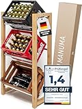 MANUMA® Das Original Getränkekistenregal Holz - Besonders Stabil und Platzsparend - Getränkeregal...