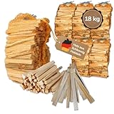 Landree Anfeuerholz, Anzündholz 18 kg (6 Netze a 3 kg) ca 20cm Scheitlänge, Nadelholz, trockenes...