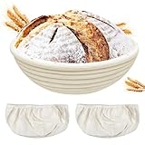 Traxenta Gärkörbchen für Brot, Gärkorb Rund 22 cm, Brot Backen Zubehör, Banneton Gärkörbe...