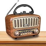 Retro Radio mit Bluetooth, AM/FM/SW Kofferradio mit Bluetooth 5.0, Küchenradio Klein mit 1800mAh...