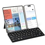 Doohoeek Tragbare Mini Tastatur für iPhone, iPad, Android Tablet, Dual-Bluetooth-Universelle...