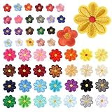 Blume Patches Aufnäher zum Aufbügeln 50 Stk Bügelbilder Bügelflicken für Textilien Bügel...